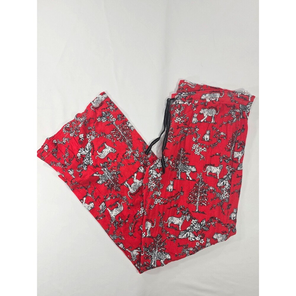 Rare Victoria's Secret Red Holiday Animal Print Pajama Pants